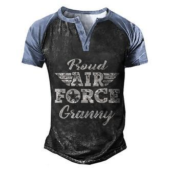 Proud Air Force Granny Pride Military Family Grandma Men's Henley Shirt Raglan Sleeve 3D Print T-shirt - Monsterry