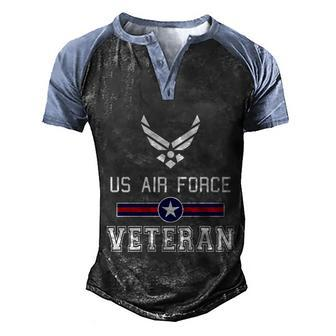 Proud Air Force Veteran Military Pride Gift Men's Henley Shirt Raglan Sleeve 3D Print T-shirt - Monsterry CA