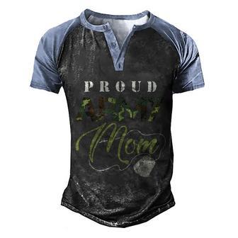 Proud Army Mom Cute Military Mama Gift For Veteran Day Graphic Design Printed Casual Daily Basic Men's Henley Shirt Raglan Sleeve 3D Print T-shirt - Thegiftio UK