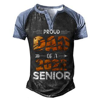 Proud Dad Of A 2022 Senior Tiger Print Men's Henley Shirt Raglan Sleeve 3D Print T-shirt - Thegiftio