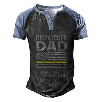 Proud Dad Of A 911 Dispatcher Thin Gold Line Dispatch Father Graphic Design Printed Casual Daily Basic Men's Henley Shirt Raglan Sleeve 3D Print T-shirt - Thegiftio UK