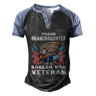 Proud Granddaughter Of A Korean War Veteran Army Vet Family Graphic Design Printed Casual Daily Basic Men's Henley Shirt Raglan Sleeve 3D Print T-shirt - Thegiftio UK