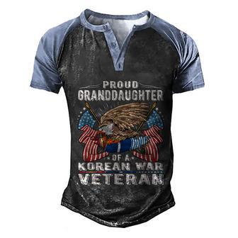 Proud Granddaughter Of A Korean War Veteran Army Vet Family Graphic Design Printed Casual Daily Basic V2 Men's Henley Shirt Raglan Sleeve 3D Print T-shirt - Thegiftio UK