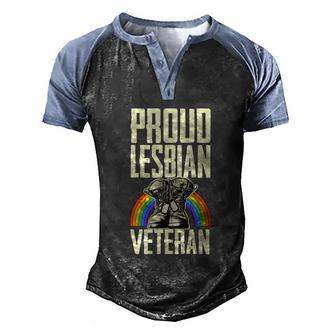 Proud Lesbian Veteran Pride Month Veterans Day Soldier Graphic Design Printed Casual Daily Basic Men's Henley Shirt Raglan Sleeve 3D Print T-shirt - Thegiftio UK