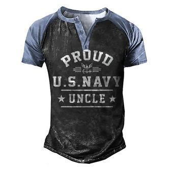 Proud Navy Uncle Men's Henley Shirt Raglan Sleeve 3D Print T-shirt - Monsterry