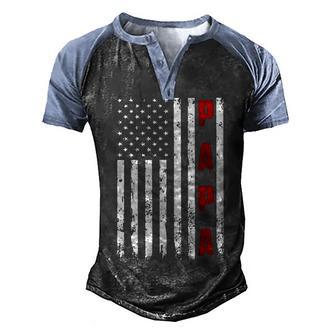 Proud Papa Funny Fathers Day 2020 Men's Henley Shirt Raglan Sleeve 3D Print T-shirt - Thegiftio UK