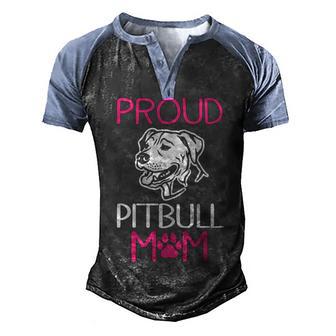 Proud Pitbull Mom Men's Henley Shirt Raglan Sleeve 3D Print T-shirt - Thegiftio UK
