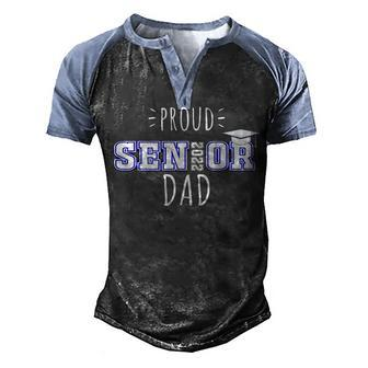 Proud Senior 2022 Dad Family Senior 2022 Dad Men's Henley Shirt Raglan Sleeve 3D Print T-shirt - Thegiftio UK