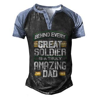 Proud Soldier Veteran Fathers Day Christmas Birthday Gift Graphic Design Printed Casual Daily Basic Men's Henley Shirt Raglan Sleeve 3D Print T-shirt - Thegiftio UK