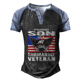 Proud Son Of Submarine Veteran Patriotic Military Family Tee Graphic Design Printed Casual Daily Basic Men's Henley Shirt Raglan Sleeve 3D Print T-shirt - Thegiftio UK