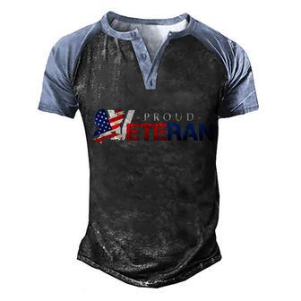 Proud Usa Veteran Eagle Graphic Design Printed Casual Daily Basic Men's Henley Shirt Raglan Sleeve 3D Print T-shirt - Thegiftio UK