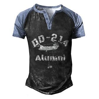 Proud Veteran Dd214 Alumni Chinook For Vets Graphic Design Printed Casual Daily Basic Men's Henley Shirt Raglan Sleeve 3D Print T-shirt - Thegiftio UK