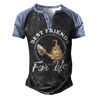 Pug Dog Lover Design Best Friends For Life Funny Pug Men's Henley Shirt Raglan Sleeve 3D Print T-shirt - Thegiftio UK