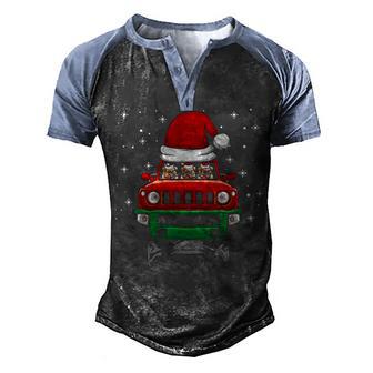 Pug Driver Truck Pug Santa Christmas Pajama Dog Lover Gift Men's Henley Shirt Raglan Sleeve 3D Print T-shirt - Thegiftio UK