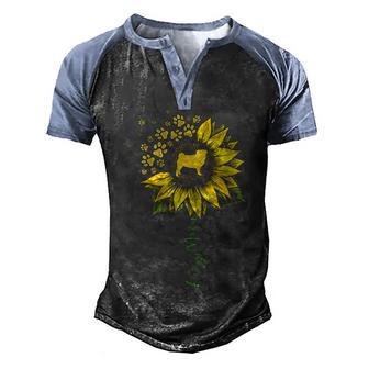 Pug Mom Sunflower Paws Mothers Day Gift 2 Men's Henley Shirt Raglan Sleeve 3D Print T-shirt - Thegiftio UK