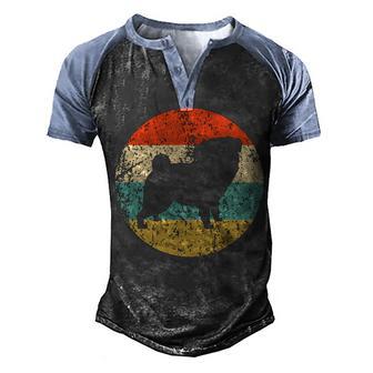 Pug Retro Vintage 2 Men's Henley Shirt Raglan Sleeve 3D Print T-shirt - Thegiftio UK