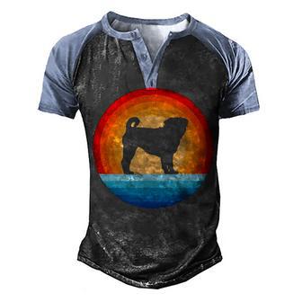 Pug Retro Vintage 60S 70S Sunset Dog Lovers Men Women Men's Henley Shirt Raglan Sleeve 3D Print T-shirt - Thegiftio UK