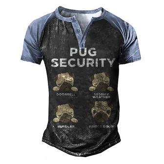 Pug Security Men's Henley Shirt Raglan Sleeve 3D Print T-shirt - Thegiftio UK