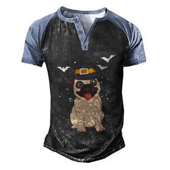 Pug Witch Halloween Dog Puppy Outfit Costume Trick Or Treat Men's Henley Shirt Raglan Sleeve 3D Print T-shirt - Thegiftio UK