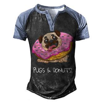 Pugs And Donuts Graphic Design Printed Casual Daily Basic Men's Henley Shirt Raglan Sleeve 3D Print T-shirt - Thegiftio UK
