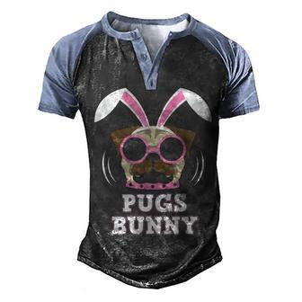 Pugs Bunny Happy Easter Graphic Design Printed Casual Daily Basic Men's Henley Shirt Raglan Sleeve 3D Print T-shirt - Thegiftio UK