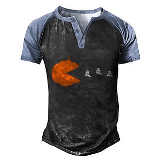 Pumpkin Ghost Boo Halloween Quote Graphic Design Printed Casual Daily Basic Men's Henley Shirt Raglan Sleeve 3D Print T-shirt - Thegiftio UK