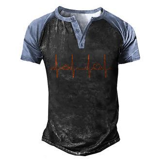 Pumpkin Halloween Heartbeat Pulse Graphic Design Printed Casual Daily Basic Men's Henley Shirt Raglan Sleeve 3D Print T-shirt - Thegiftio UK