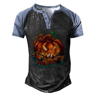 Pumpkin Patch Halloween Graphic Design Printed Casual Daily Basic V2 Men's Henley Shirt Raglan Sleeve 3D Print T-shirt - Thegiftio UK