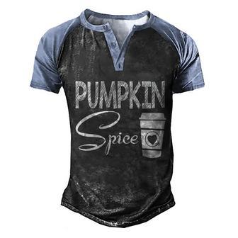 Pumpkin Spice Coffee Halloween Quote Graphic Design Printed Casual Daily Basic Men's Henley Shirt Raglan Sleeve 3D Print T-shirt - Thegiftio UK