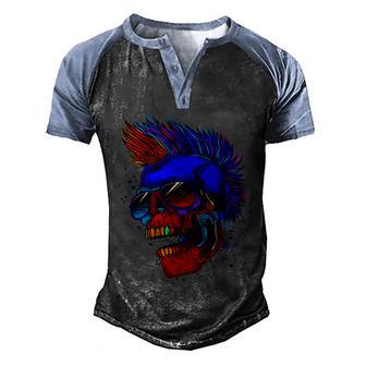 Punk Rock Neon Skull Head Graphic Design Printed Casual Daily Basic Men's Henley Shirt Raglan Sleeve 3D Print T-shirt - Thegiftio UK