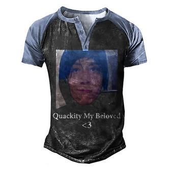 Quackity My Beloved Gift Trending T Men's Henley Shirt Raglan Sleeve 3D Print T-shirt - Thegiftio UK