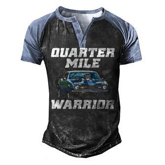 Quarter Mile Warrior Men's Henley Shirt Raglan Sleeve 3D Print T-shirt - Seseable