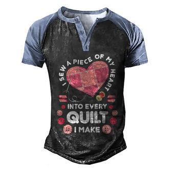 Quilting Heart Sewing Machine Gift Funny Sew Sewer Quilter Gift Graphic Design Printed Casual Daily Basic Men's Henley Shirt Raglan Sleeve 3D Print T-shirt - Thegiftio UK