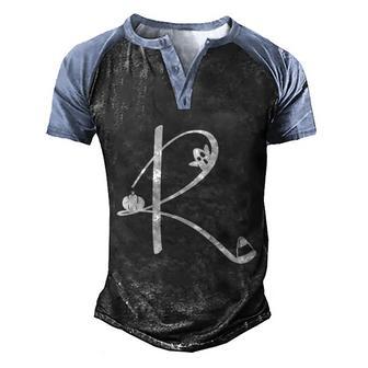 R Name Charater Pumpkin Halloween Quote Graphic Design Printed Casual Daily Basic Men's Henley Shirt Raglan Sleeve 3D Print T-shirt - Thegiftio UK