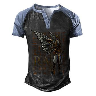 Ra God Of The Sun Ancient Egyptian Mythology Egypt History Men's Henley Shirt Raglan Sleeve 3D Print T-shirt - Thegiftio UK