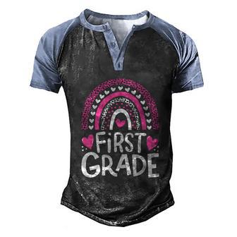 Rainbow First Grade Teacher 1St Grade Teacher Graphic Design Printed Casual Daily Basic Men's Henley Shirt Raglan Sleeve 3D Print T-shirt - Thegiftio UK