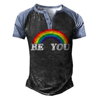 Rainbow Lgbtq Gay Pride Shirt Men's Henley Shirt Raglan Sleeve 3D Print T-shirt - Thegiftio UK