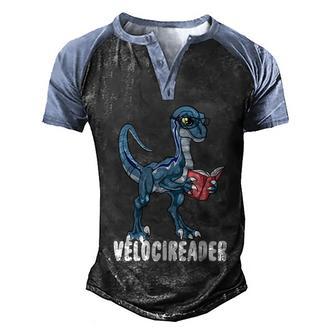 Reading Dinosaur T Rex Dinosaur Lover Dino Book Graphic Design Printed Casual Daily Basic Men's Henley Shirt Raglan Sleeve 3D Print T-shirt - Thegiftio UK
