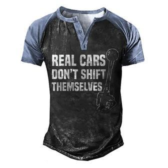 Real Cars Dont V2 Men's Henley Shirt Raglan Sleeve 3D Print T-shirt - Seseable