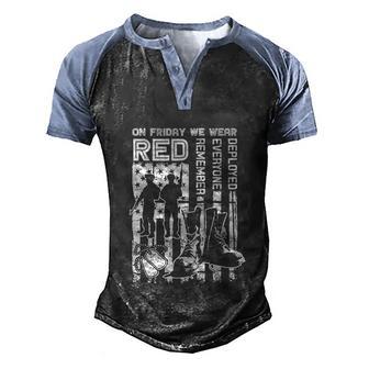 Red Friday Military On Friday We Wear Red Veteran Graphic Design Printed Casual Daily Basic V2 Men's Henley Shirt Raglan Sleeve 3D Print T-shirt - Thegiftio UK
