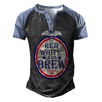 Red White And Brew Since Graphic Design Printed Casual Daily Basic Men's Henley Shirt Raglan Sleeve 3D Print T-shirt - Thegiftio UK