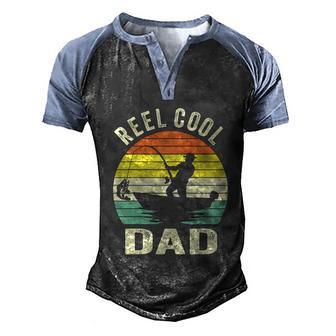 Reel Cool Dad Fathers Day Fisherman Fishing Vintage Graphic Design Printed Casual Daily Basic Men's Henley Shirt Raglan Sleeve 3D Print T-shirt - Thegiftio UK