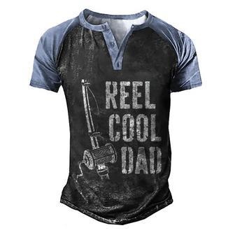Reel Cool Dad Fishing Daddy Fathers Day Gift Graphic Design Printed Casual Daily Basic Men's Henley Shirt Raglan Sleeve 3D Print T-shirt - Thegiftio UK