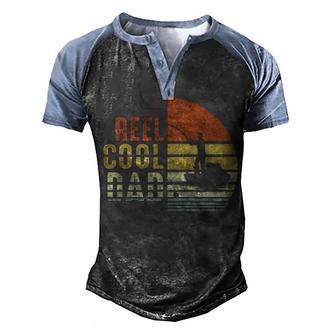 Reel Cool Dad Vintage Fishing Gift Men's Henley Shirt Raglan Sleeve 3D Print T-shirt - Thegiftio UK