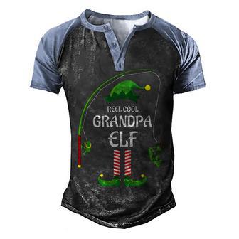 Reel Cool Grandpa Elf Fishing Men's Henley Shirt Raglan Sleeve 3D Print T-shirt - Thegiftio UK