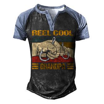Reel Cool Grandpa Fishing Father Gift Men's Henley Shirt Raglan Sleeve 3D Print T-shirt - Thegiftio UK