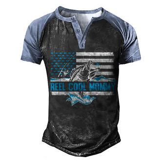 Reel Cool Mommy American Flag Fishing Gift Men's Henley Shirt Raglan Sleeve 3D Print T-shirt - Thegiftio UK