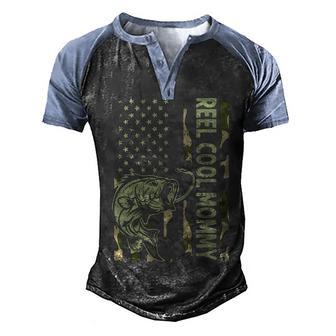 Reel Cool Mommy Camouflage American Flag Back Design Men's Henley Shirt Raglan Sleeve 3D Print T-shirt - Thegiftio UK