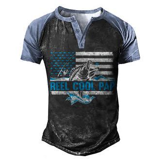 Reel Cool Pap American Flag Fishing Gift Men's Henley Shirt Raglan Sleeve 3D Print T-shirt - Thegiftio UK