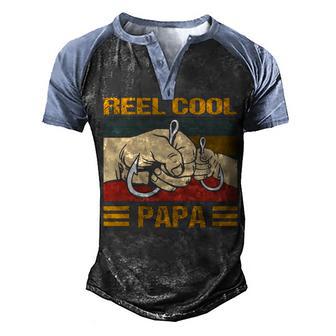 Reel Cool Papa Fishing Father Gift Men's Henley Shirt Raglan Sleeve 3D Print T-shirt - Thegiftio UK